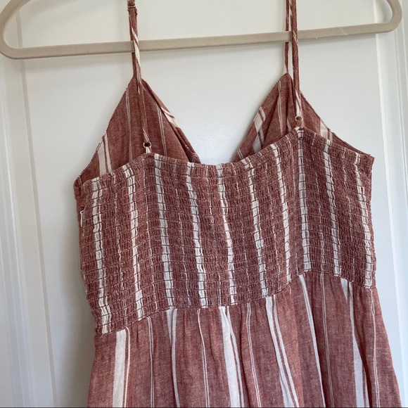 FOREVER 21 Striped Print Maxi Dress Tie Front - Picture 3 of 8